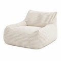 Sillón individual tapizado en pana de poliéster color crema estructura de contrachapado de álamo 85 x 80 x 70 cm