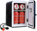 Koolatron AC/12V, Minichladničky, Retro Mini Lednice 4 litry Malá lednička pro kosmetiku a nápoje Mini lednice s, Bílá, 12V, 4 l, 220V, 17, 3 cm