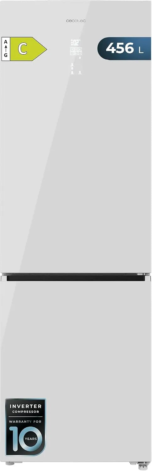 Cecotec, Chladničky, Lednice Kombinovat Celkem Mrazivý Bolero CoolMarket Combi 456 Bílé sklo C, 456 L, Bílá, 201 cm, 59, 5 cm, 456 W