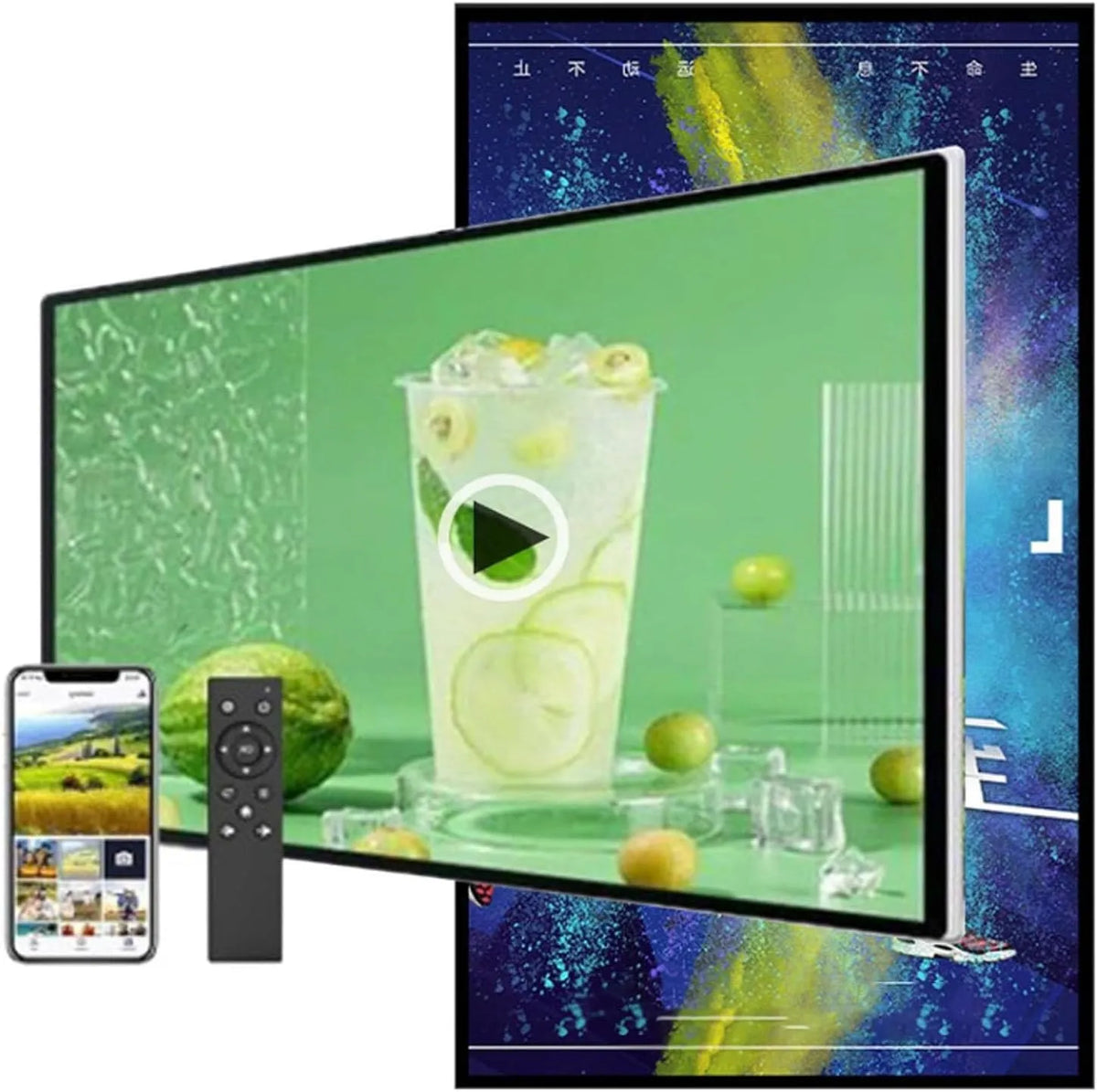 Generisch, LCD grafické displeje, Digitální signage displej, Komerční reklamní přehrávač médií pro restaurace a, Černá, 47.7 cm, 47 cm, 54, 6 cm