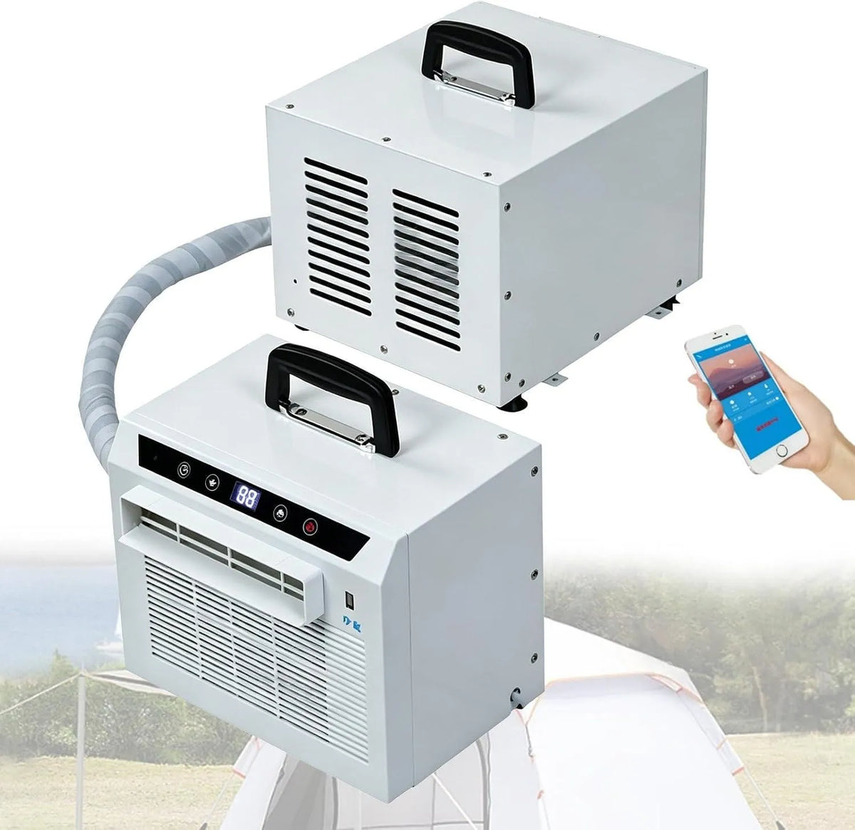 YXYLJOZ, Mobilní klimatizace, Rozdělený klimatizátor 3000 BTU, 1300 W, s dotykovým / dálkovým / Wifi ovládáním, Bílá, 3000 BTU