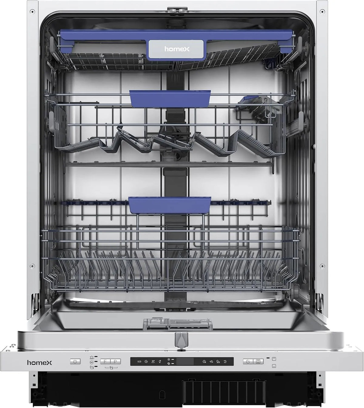 homeX DWFI601442A, Myčky nádobí, 60 cm, myčka nádobí 60 cm plně integrovaná EEK A, Stříbrná, 54 kW, 42 dB