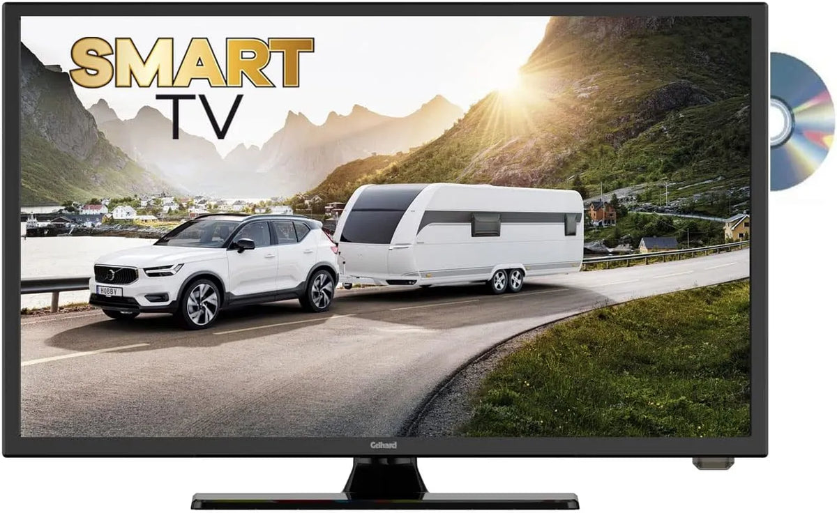Gelhard 230Volt DVB-S2/C/T2, Televizory, GTV1956 LED Smart TV s DVD a Bluetooth DVB-S2 / C / T2 pro 12V a 230V WLAN, Černá, 230V, 2 G, 1956 L