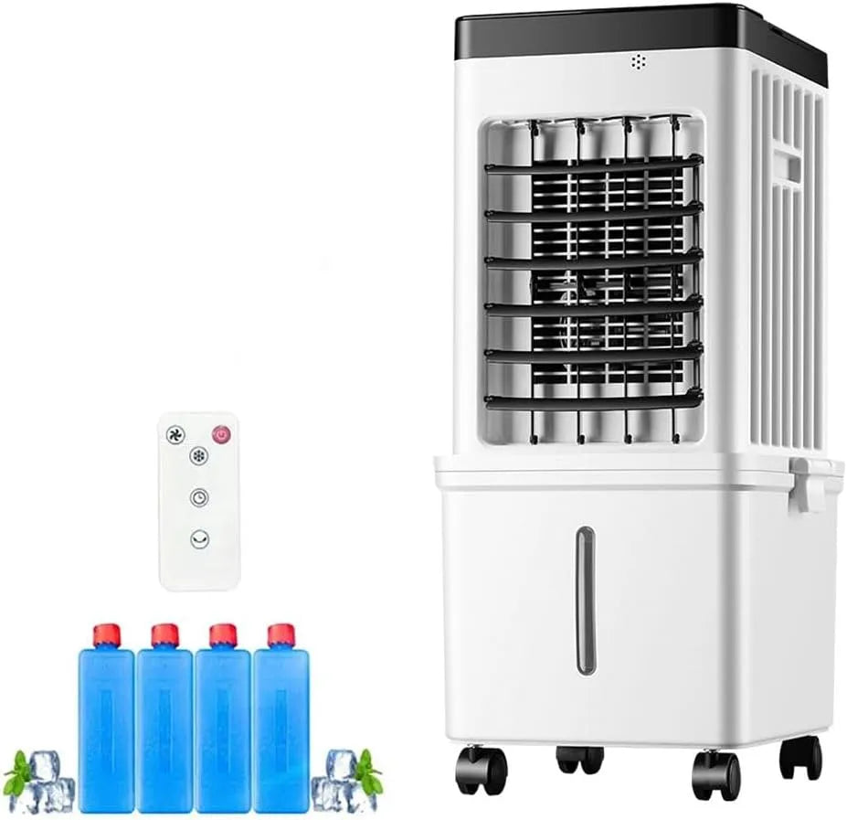 Ghygetrich 5-Stunden-Ausschalt-Timer, Mobilní klimatizace, Ventilátor s chlazením vody, mobilní klimatizační 15L vodní nádrž Chcete-li, Bílá, 15L