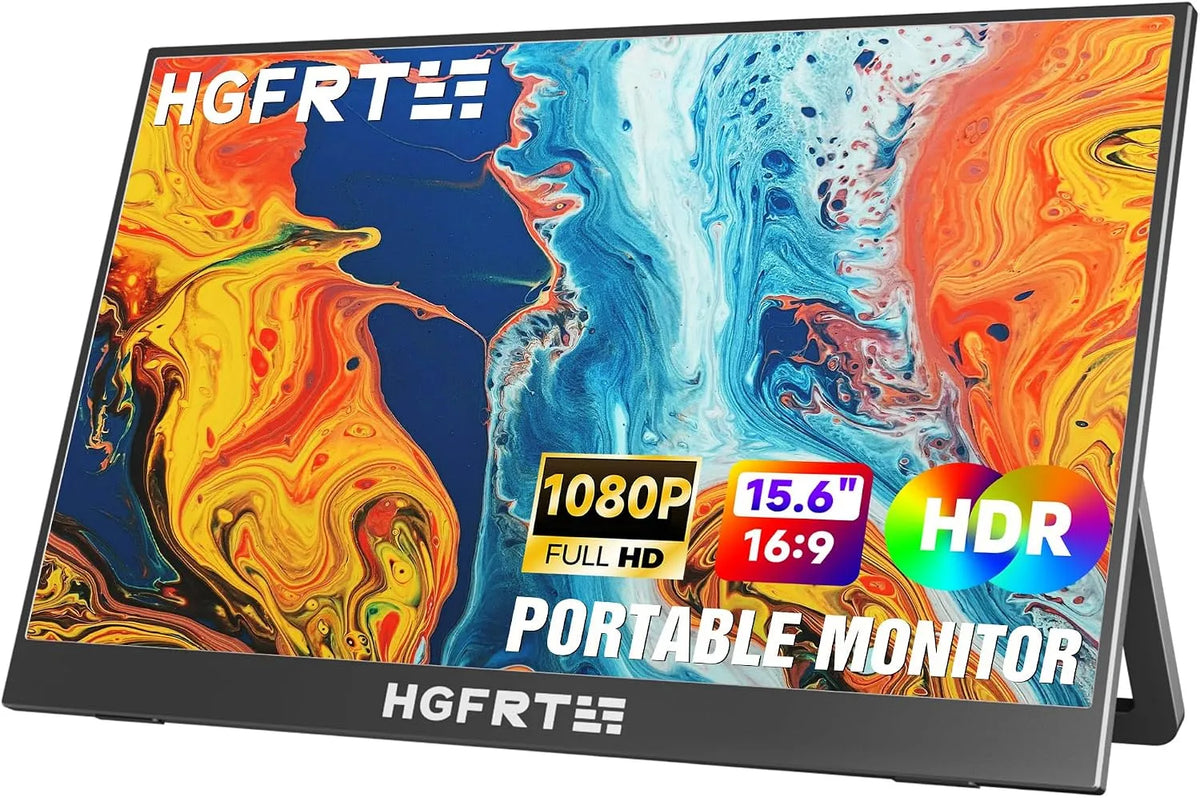 HGFRTEE, Monitory, Přenosný monitor 15.6 palců, 1920x1080 FHD Přenosný monitor IPS Ultra- slim s, Černá, 1920x1080, 1920 × 1080, 0, 74 kg