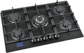 KB ELEMENTS, Varné desky, Plynový sporák, plynová sporák 5 Flammig, plynový sporák pro domácí a motorické, Černá, 76 cm, 51 cm, 13, 2 cm