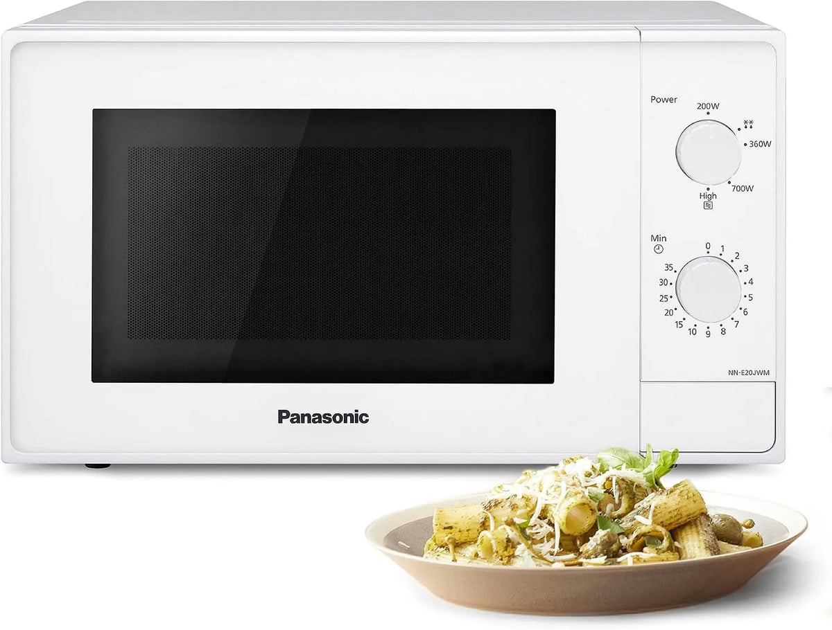 Panasonic NN-E20JWMEBG, Kompaktní mikrovlnné trouby, NN- mikrovlnná trouba se sklem, 20L, 800W, funkce tání, 5 úrovní výkonu, časovač