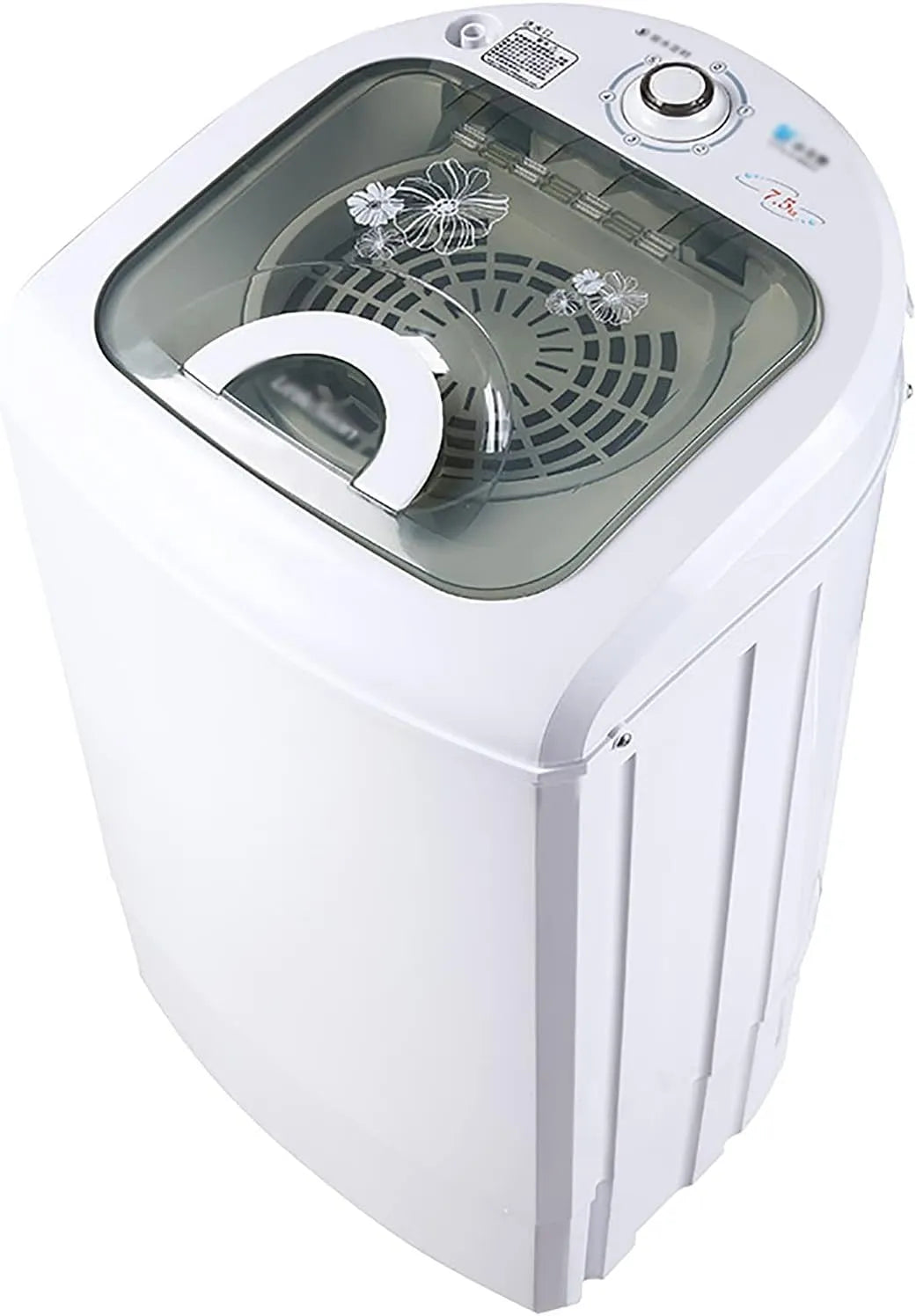 Zykuosus 2-in-1-Waschmaschine 2-in-1, Pračky se sušičkou, Přenosná pračka a odstředivá sušička - Automatická kempovací pračka, 7, 5 kg, Bílá