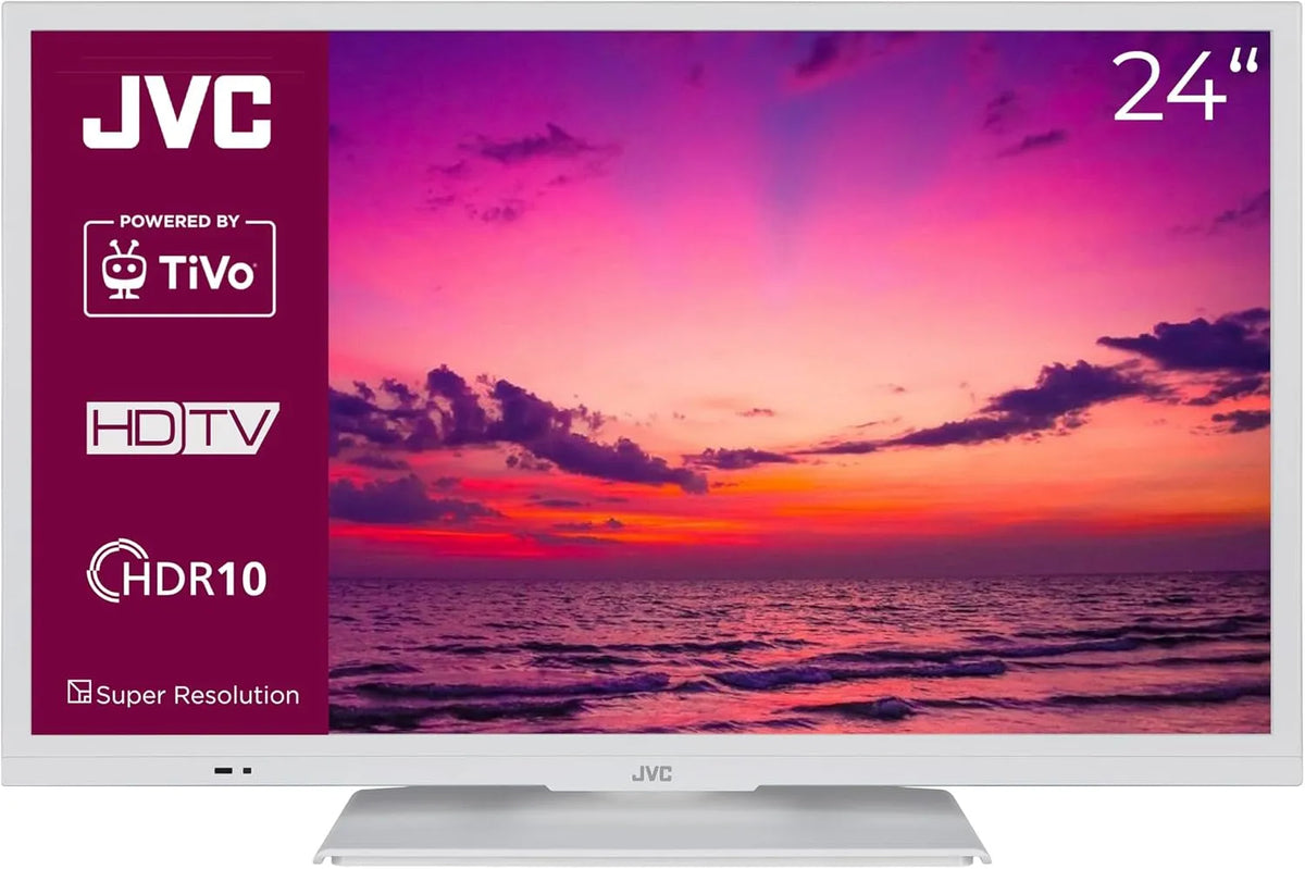 JVC LT-24VH5455W, Přenosné televizory, TV 24 palců Smart TV poháněný TiVo (HD-Ready, HDR, trojitý tuner, 6 měsíců HD +, Černá, 24V