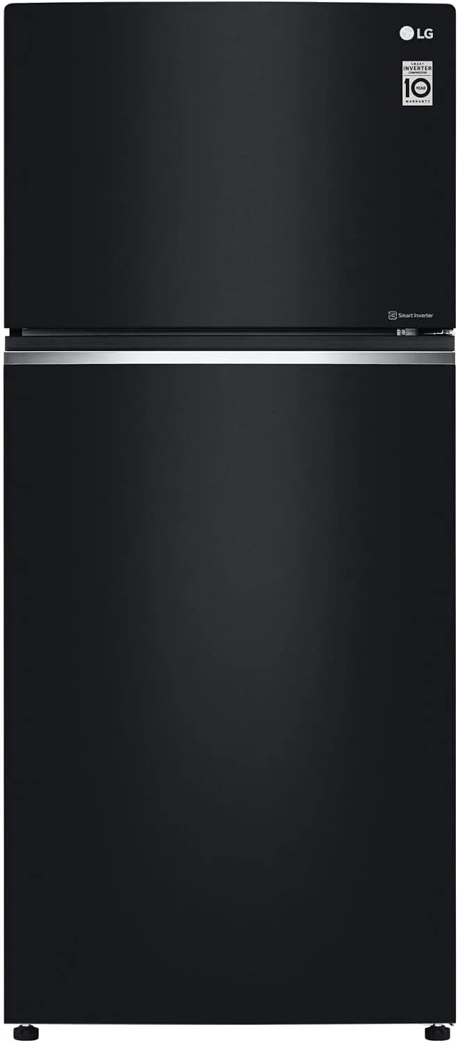 LG GTB744BMBED, Kombinované chladničky s mrazákem, lednice se dvěma dveřmi, třída E, 506 l, skleněné dveře, a lineární chlazení, Černá