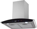 Syntrox Germany, Ostrůvkové digestoře, Syntrox Německo sortiment kapuce 60 cm s dotykovým displem, moderní vaření, Černá / stříbrná, 60 cm