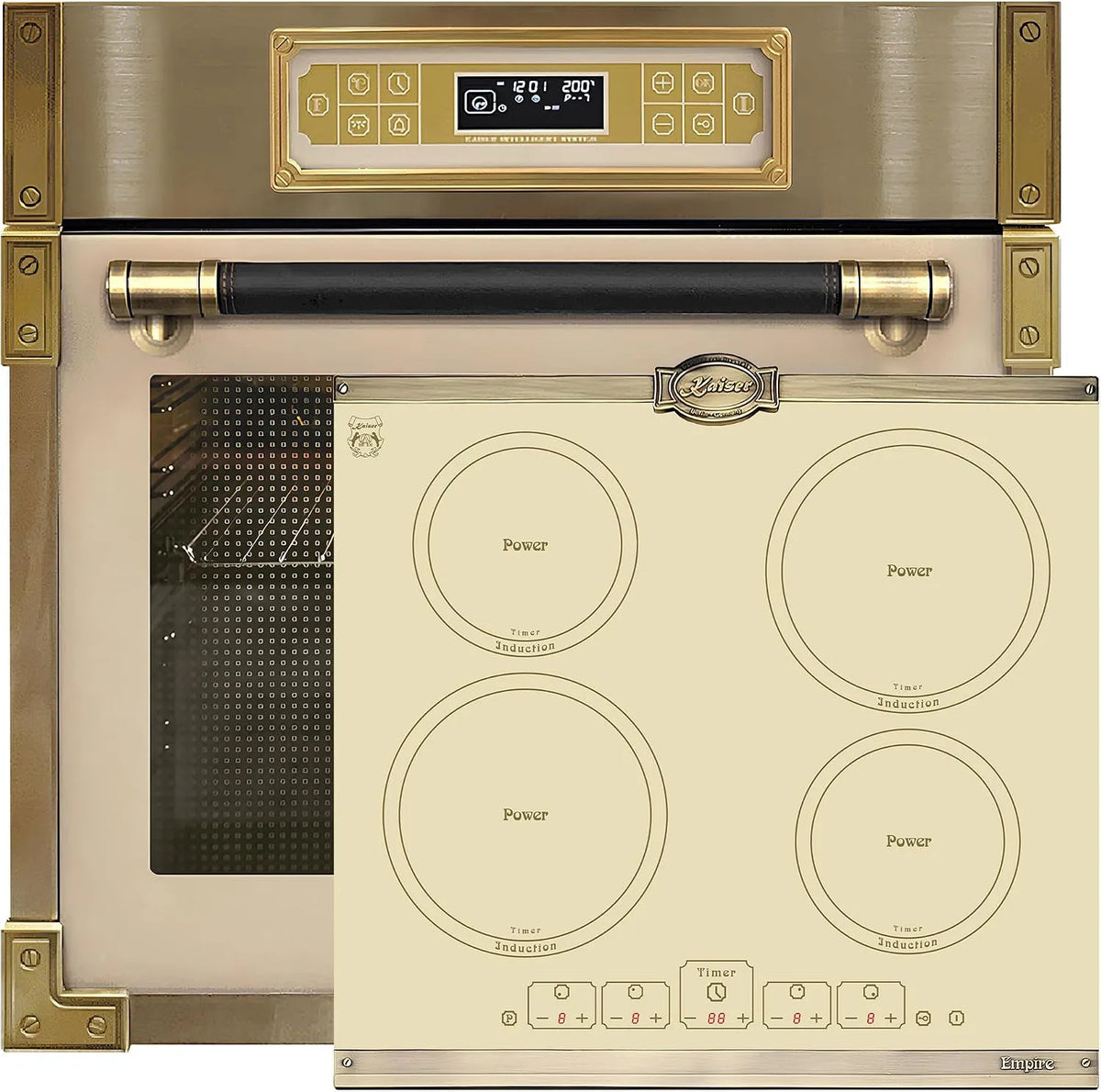 Kaiser, Sety sporáku a trouby, Pečicí trouba sada EH 6726 ElfAD + KCT 6195 IElfEm Automark Retro built- v troubě, Černá, 80 L, 60 cm, 5 × 59