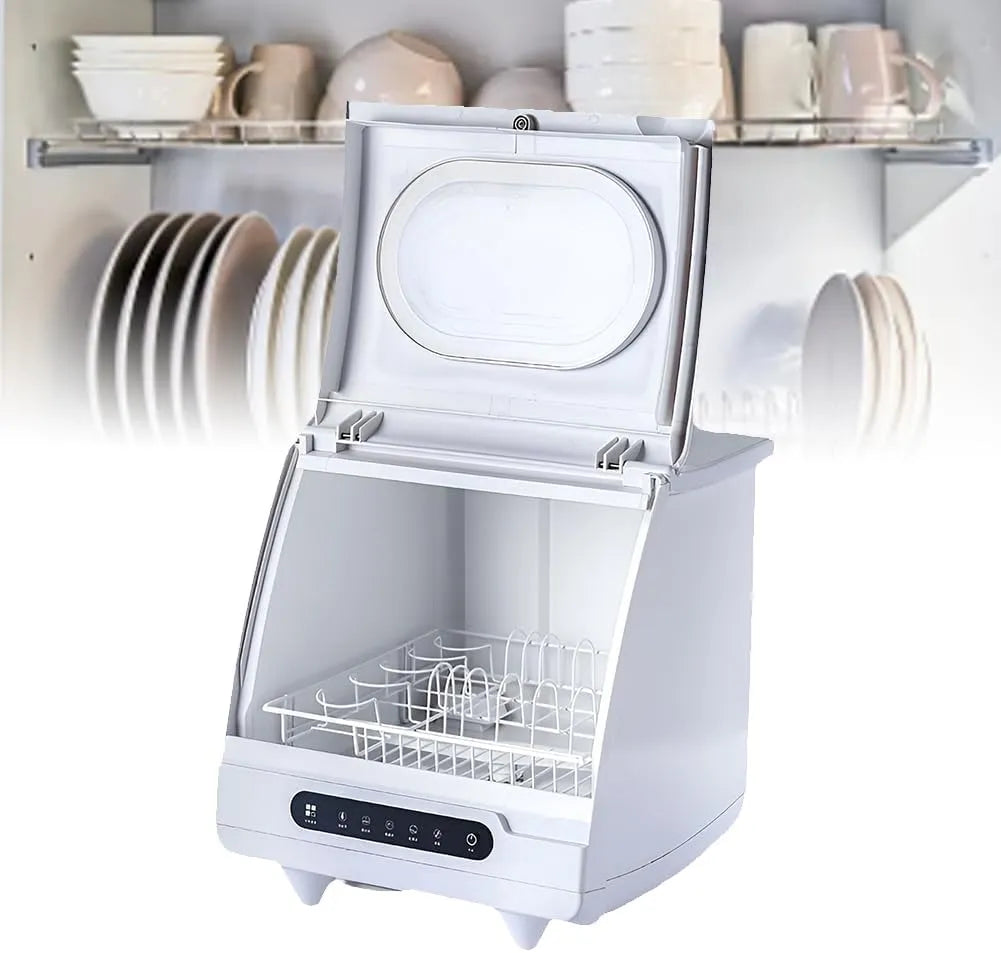 Generisch, Stolní myčky nádobí, Přenosná stolová myčka - mini myčka s chytrým displejem, 5 čisticích programů a, Bílá, 220 V, 50 HZ, 1200W