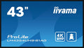 iiyama LH4354UHS-B1AG USB2.0, Monitory, Prolit 108cm 42.5 'Digitální signage displej IPS LED Panel 4K UHD VGA DVI HDMI DP, Černá, 108cm, 42.5 '