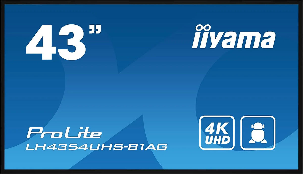 iiyama LH4354UHS-B1AG USB2.0, Monitory, Prolit 108cm 42.5 'Digitální signage displej IPS LED Panel 4K UHD VGA DVI HDMI DP, Černá, 108cm, 42.5 '
