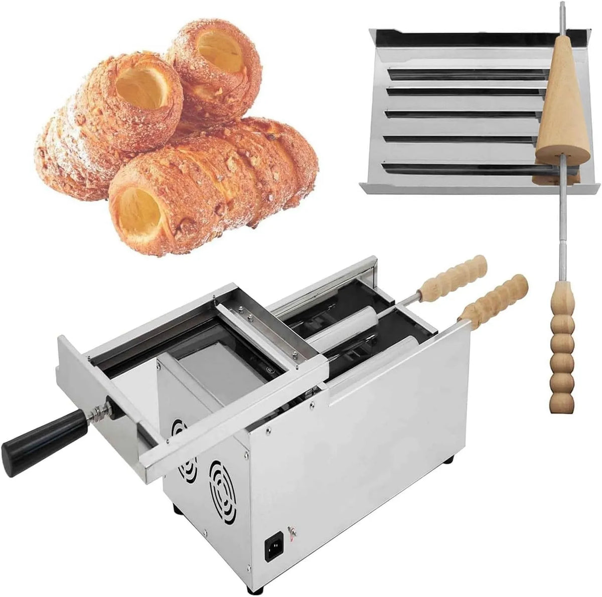 QFGain, Trouby, Opékač voskových vod, 1500 W, nerezová ocel, pračky na vaření s 2 nářadím a, Stříbrná, 2 v, 40 mm, 206 mm