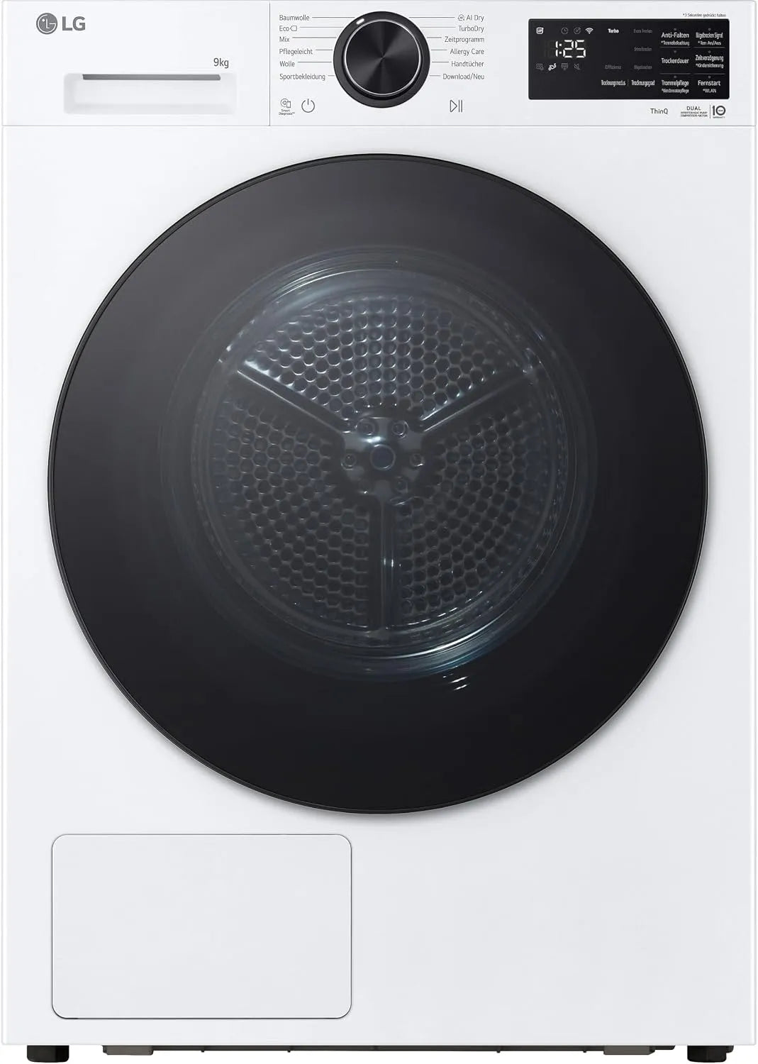 LG RT90X7W, Sušičky s tepelným čerpadlem, vysoušeč tepelných čerpadel (9 kg, třída energie B) s AI sušičkou, Turbody, Bílá, 90X7, 9 kg, 5 kg