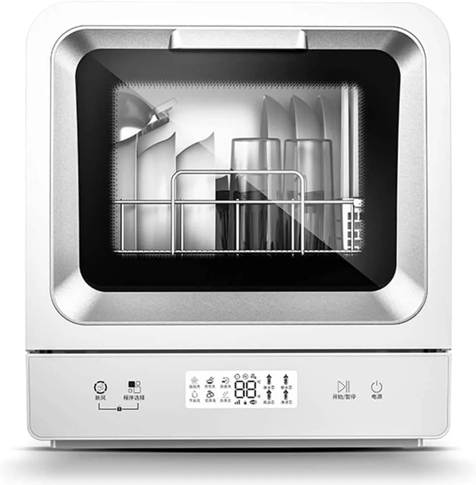 RKYRRKI, Stolní myčky nádobí, Desktop Smart Myčka nádobí, Automatické Myčky nádobí Mini přenosný, 360 ° sprej, Bílá, 220 V, 50 Hz, 850W, 4L