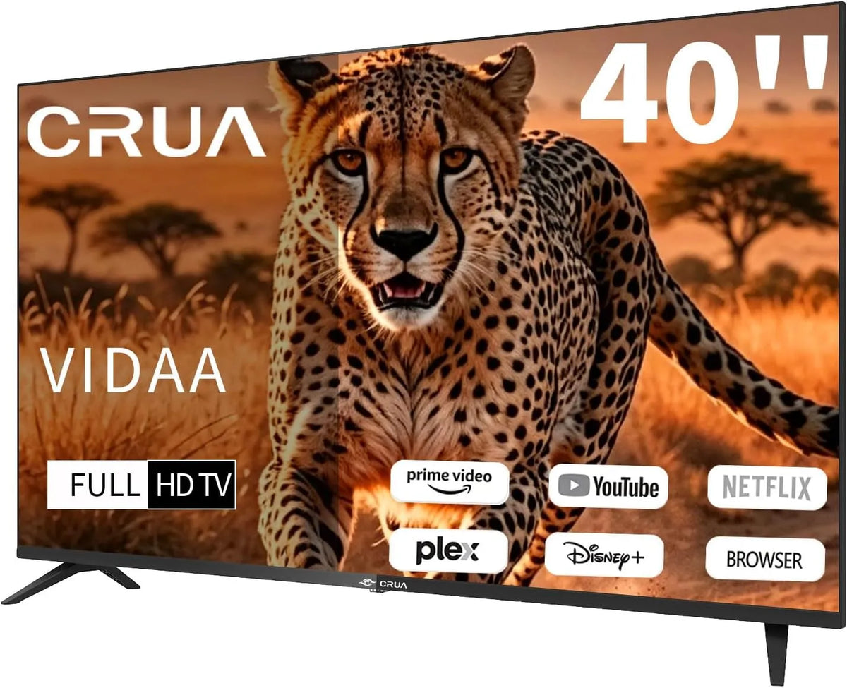 CRUA DVB-T2/T/C/S2/Compact 1920x1080P, Televizory, VIDAA Smart TV, 101 (40 Inch) TV, Full HD TV, LED TV s HDMI / USB / AV IN /, Černá, 40 Inch