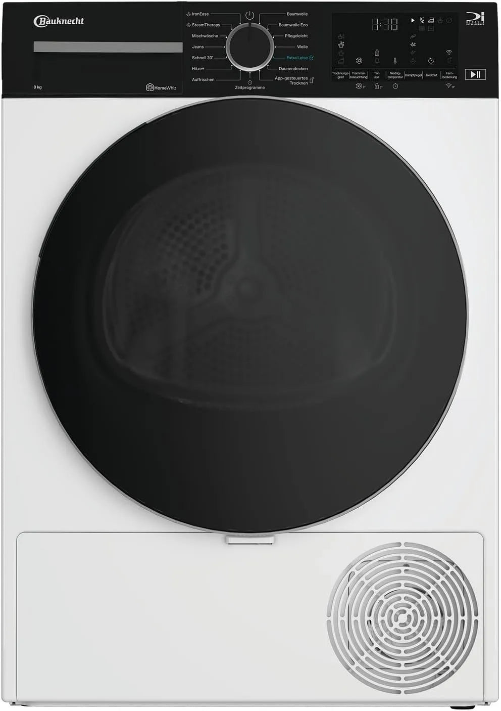 Bauknecht, Sušičky s tepelným čerpadlem, BD 8B WB Tepelné čerpadlo sušička / 8 kg / EEK B / IronEase / A-Hluk / Přesné, Bílá, 8 kg, 127 l