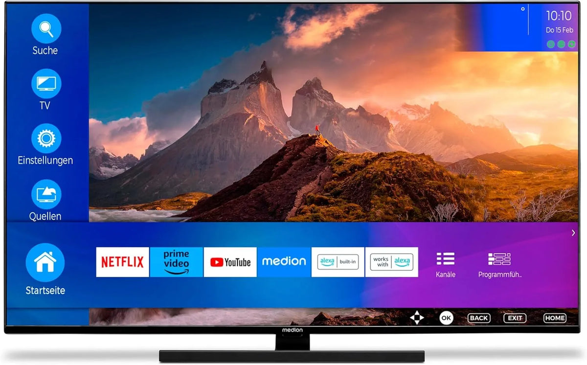 MEDION X15021, Televizory, (MD 30961) 125.7 cm (50 palců) QLED TV (Smart TV, 4K, Dolby Vision HDR, Dolby, Černá, 125.7 cm, QLED, 840 x 2160