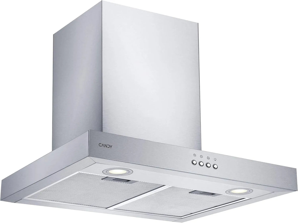 CANDY CMB655X, Nástěnné digestoře, rozsah kapota / stěna kapota / T- tvar / šířka 60cm / stisknutí tlačítka provoz /, Stříbrná, 60cm