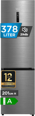 Midea MDRB521MGA46O MDRAB521MGA46O, Kombinované chladničky s mrazákem, Kombinovaný lednice- mrazák 378 l, Nofrost, třída A, Bílá, 378 l, 113 kW
