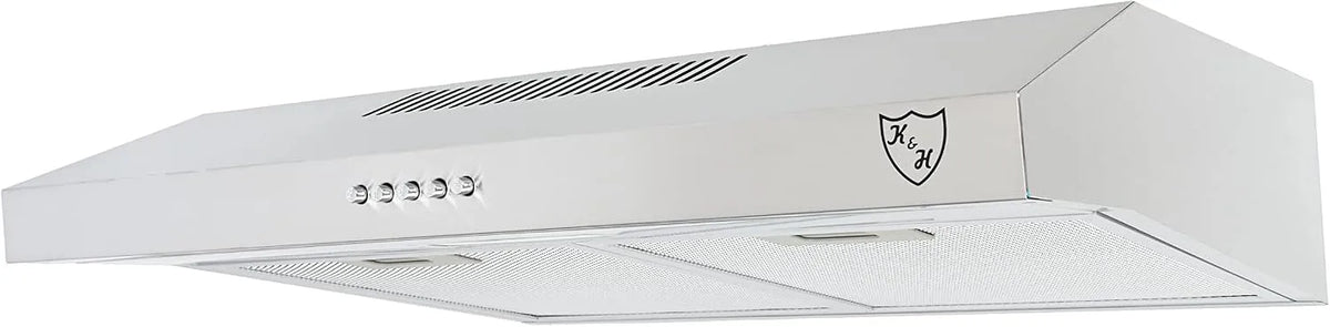 K&H UH01-60CS, Nástěnné digestoře, K & H rozsah podstavba kapota 60cm [UMLUFT & ABLUFT] - kapota s kovovým tukovým, Stříbrná, 60cm, 120 mm
