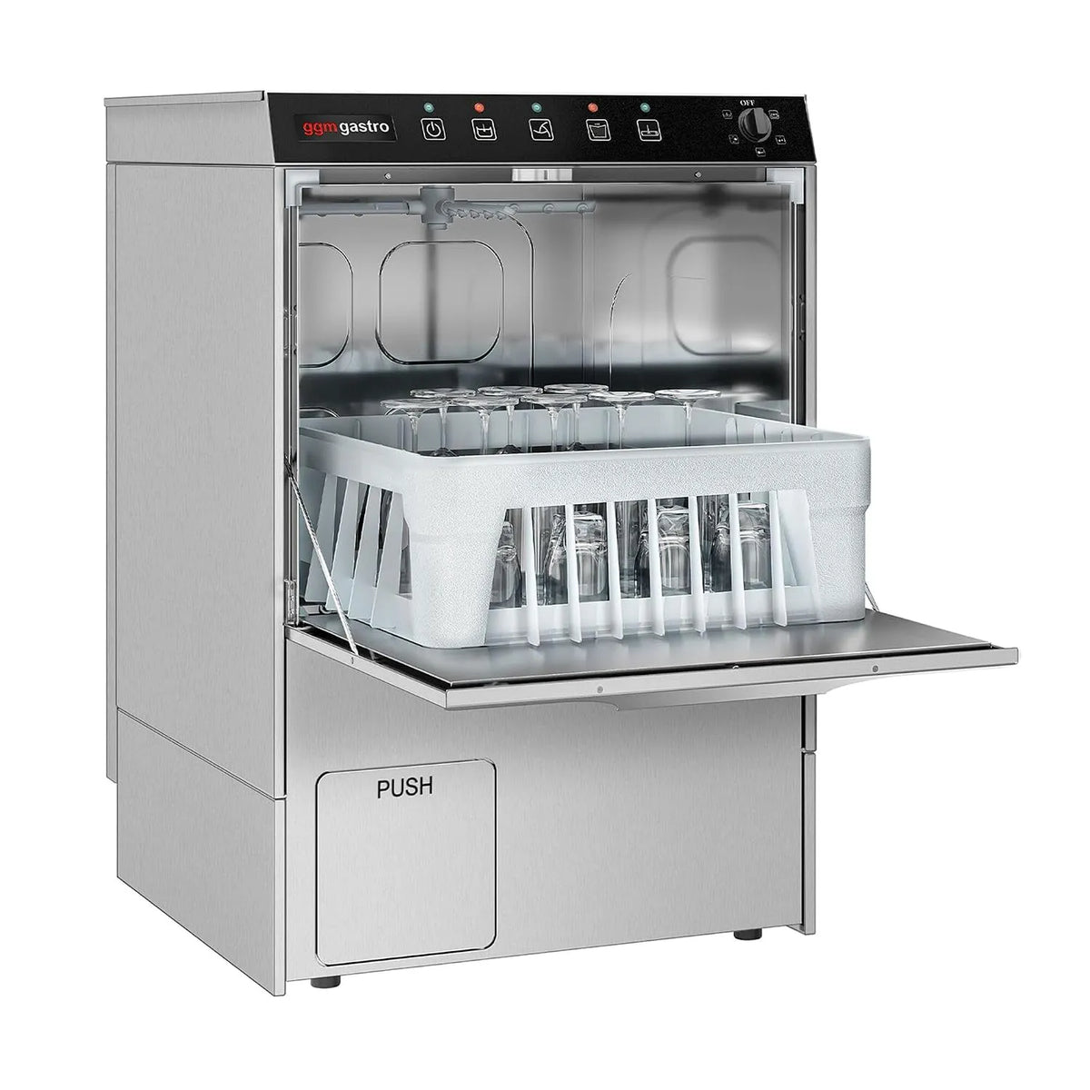 GGM Gastro, Systémové Gastronomické vybavení a příslušenství, sklo Washer 5 kW s čistší a refinační čerpadlo, Průhledná, 5 kW, 480 mm, 580 mm