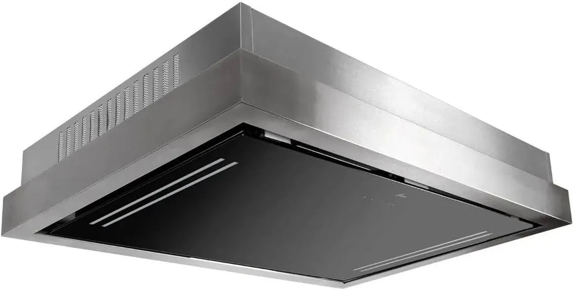 Gurari, Ostrůvkové digestoře, stropní kapota GCH C 343 IS 90 BL PRIME instalace vzduchotěsného krytu 90 cm •, Stříbrná, 90 cm, 112 W, 3 W, 54db