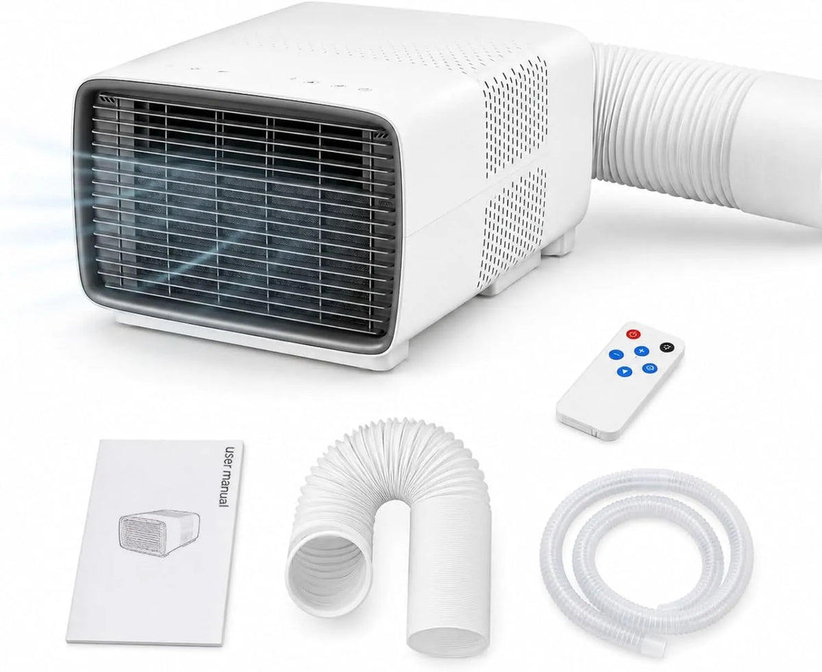 HCAUYNN 1-12H, Mobilní klimatizace, Mobilní klimatizace pro ložnice a kancelář, 900W chladicí výkon, 280W vstupní, Bílá, 900W, 280W, 45 dB