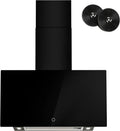 FIREGAS inkl.5-lagiger, Nástěnné digestoře, Obal řady 60cm s bezkartáčovým motorem DC, cirkulací nebo výfukovým režimem, Černá / stříbrná, 60cm