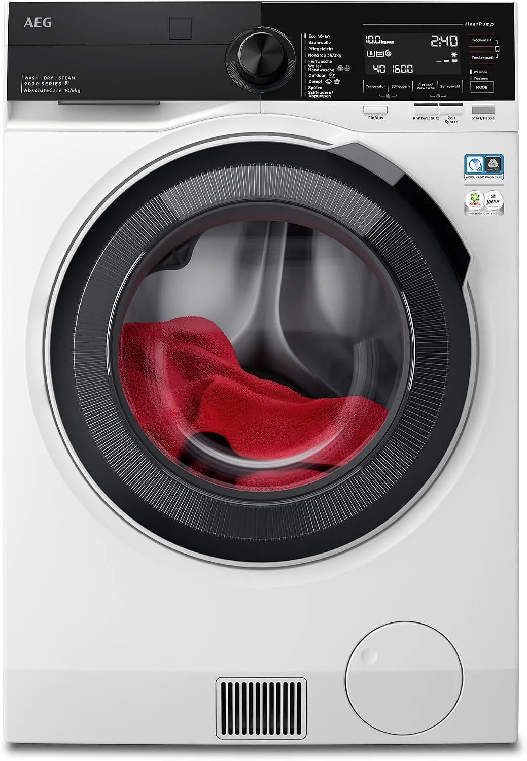 AEG LWR9W81600, Pračky, WiFi Sušička s tepelným čerpadlem, 10 kg praní, 6 kg sušení, EEK B / A, série, Bílá, 10 kg, 6 kg, 9W, 9000 W
