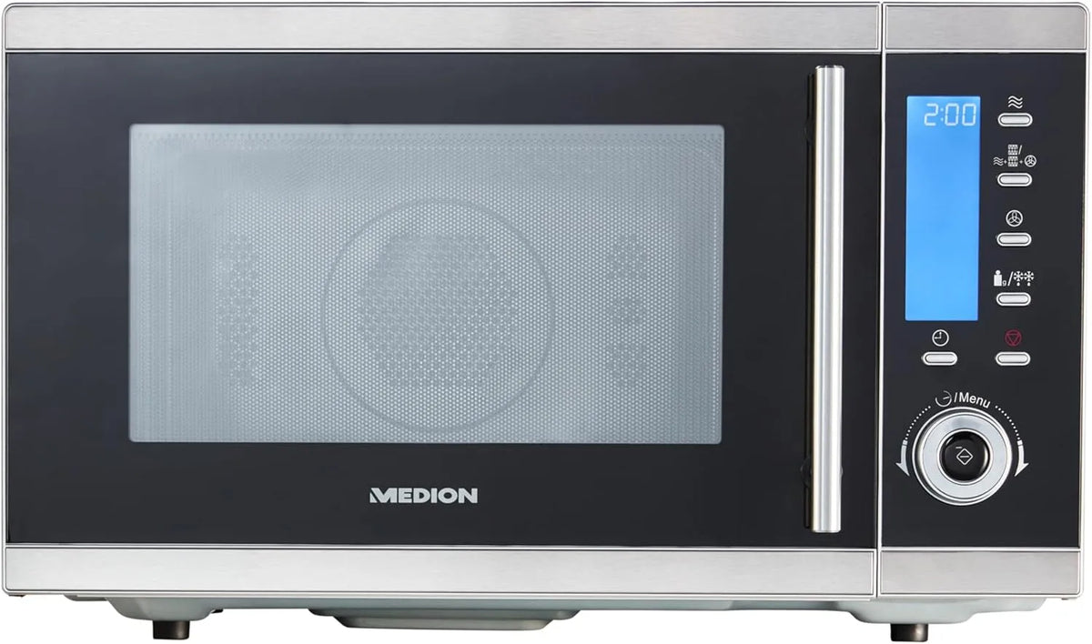 MEDION, Mikrovlnné trouby s grilem, MD 15501 4 v 1 mikrovlnná trouba s grilem (25 litrů, 900 wattů, 1100 wattů grilu, Stříbrná, 4 v, 25 l, 900 w