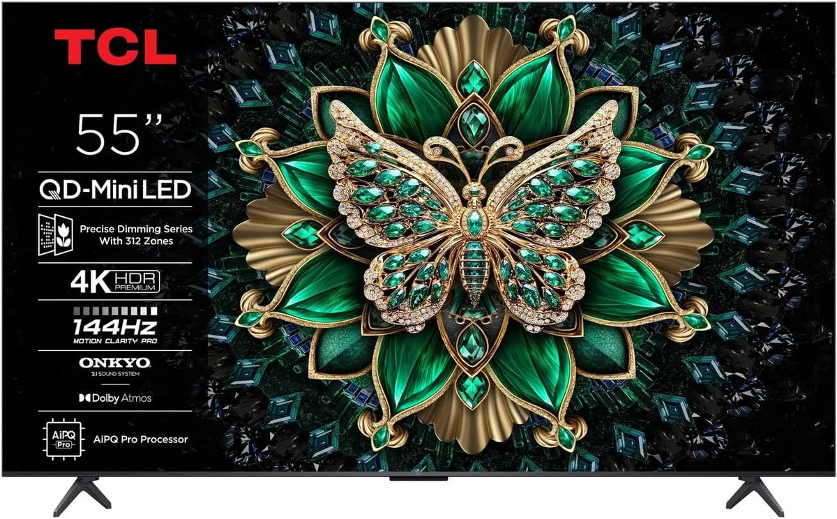 TCL 55C69K, Televizory, TVC 55 '4K MINILED 144HZ GOOGLE SAT / AUDIO ONKYO 2.0', Černá, 55 ', 4K, MINILED, 144HZ