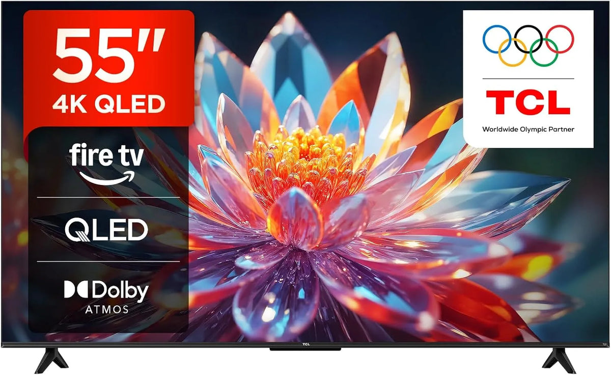 TCL HDR10 55T6C, Televizory, + 55 palců QLED TV, 4K UHD Fire TV, Dolby Vision & Atmos, Smart TV s hlasovou, Černá, QLED, 4K, 5G