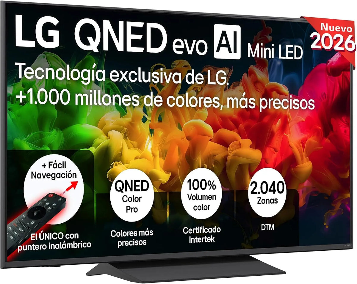 LG 55QNED81B6A.AEU, Televizory, TV QNED Evo (2026) 55 palců QNED MiniLED 4K UHD, Černá, MiniLED, 4K, 55 kg