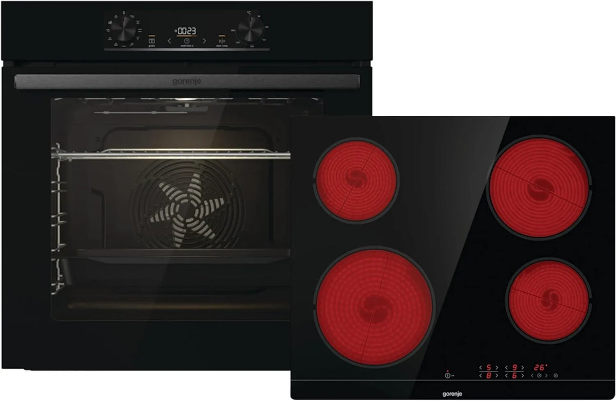 Gorenje 77L/Pizzamode ECT641BSC, Varné desky, Built- in Pečení Pečicí trouba Set Jump Set Aqua / C / Kombinace self-sustainable, Černá, 77L