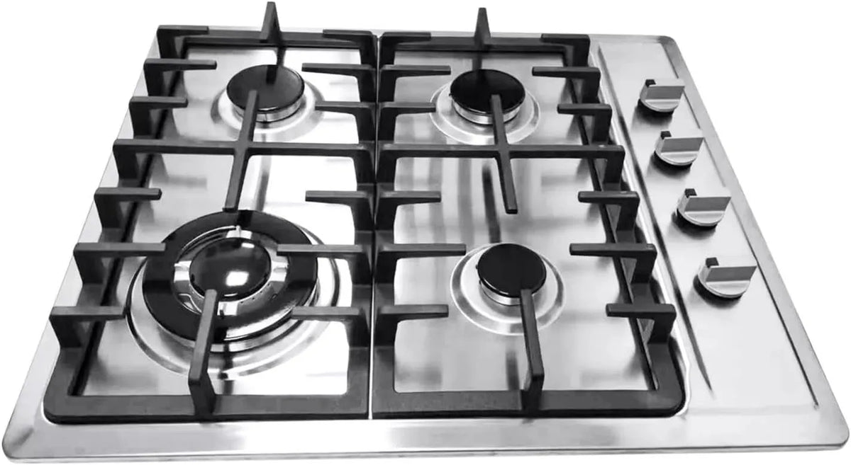 DaiJiubu 4/5Flammen, Varné desky, 4 / Gas Kochfeld nerezová ocel Küche Plynový sporák Stavební sporák Zemní plyn, Stříbrná, 3KW, 2.75KW