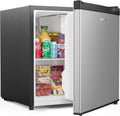 Upstreman Edelstahl-FR17, Minichladničky, Mini Lednice 46L s lednicí, regulace teploty, energetická úspora, dveře stop, Stříbrná, 46L