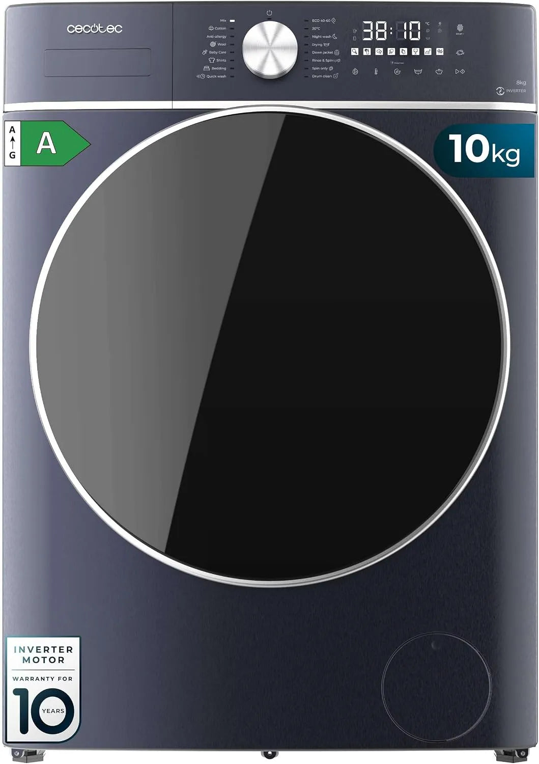 Cecotec, Pračky, Sušička na nádobí 10-6 kg Bolero Wash & Dry 10680 Inverter Titanium A, Bílá, 6 kg, 10 kg