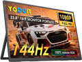 Yodoit, Monitory, Přenosný monitor 23.8 palců 144hz, 1920 x 1080 FHD Přenosný monitor s IPS, Černá, 144hz, 1920 x 1080, 1 cm, 60, 5 cm