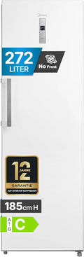Midea, Mrazničky, 474L Chladník na kříže-mrazák, 4- Dveře, Bílá, 474L, 157 kW, 272 l, 185 cm