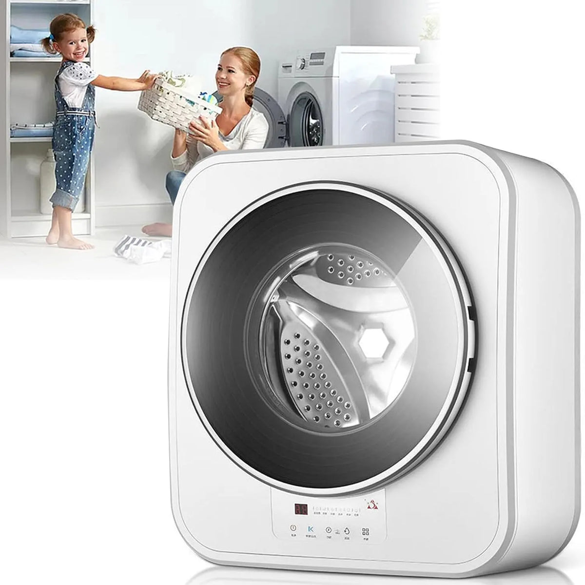Generisch, Přenosné pračky, Mini Plně automatická pračka s centrifugálním sušičem, design na tapetu pro, Bílá, 20kg, 605x415x650mm