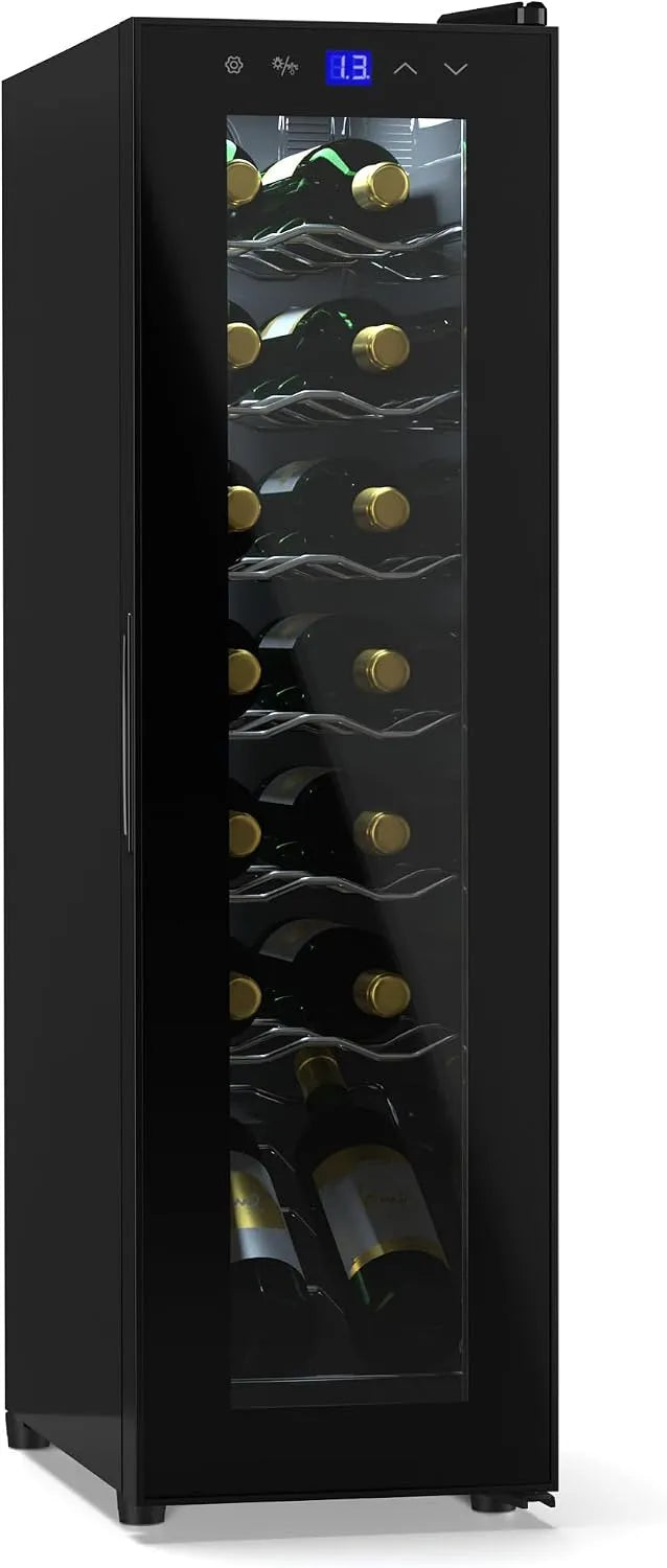 Klarstein, Chladničky na víno a sekt, Clearstein Shiraz Lednice na víno černá - 14 lahví, 1 zóna, Černá, 14 l, 41 l, 5 x 45 x 25, 2 cm