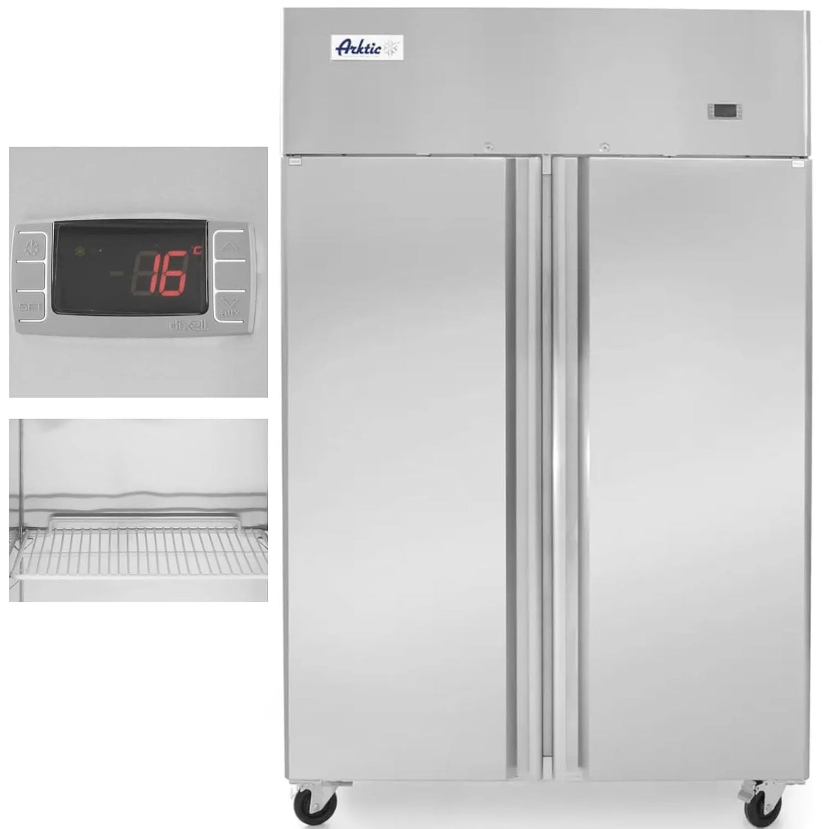 HENDI 230V/450W 1200x740x, Chladničky, lednice, Arktida, s 6 nastavitelnými policemi, do 40 kg na podlahu, 4 válce, Stříbrná, 230V, 450W, 40 kg
