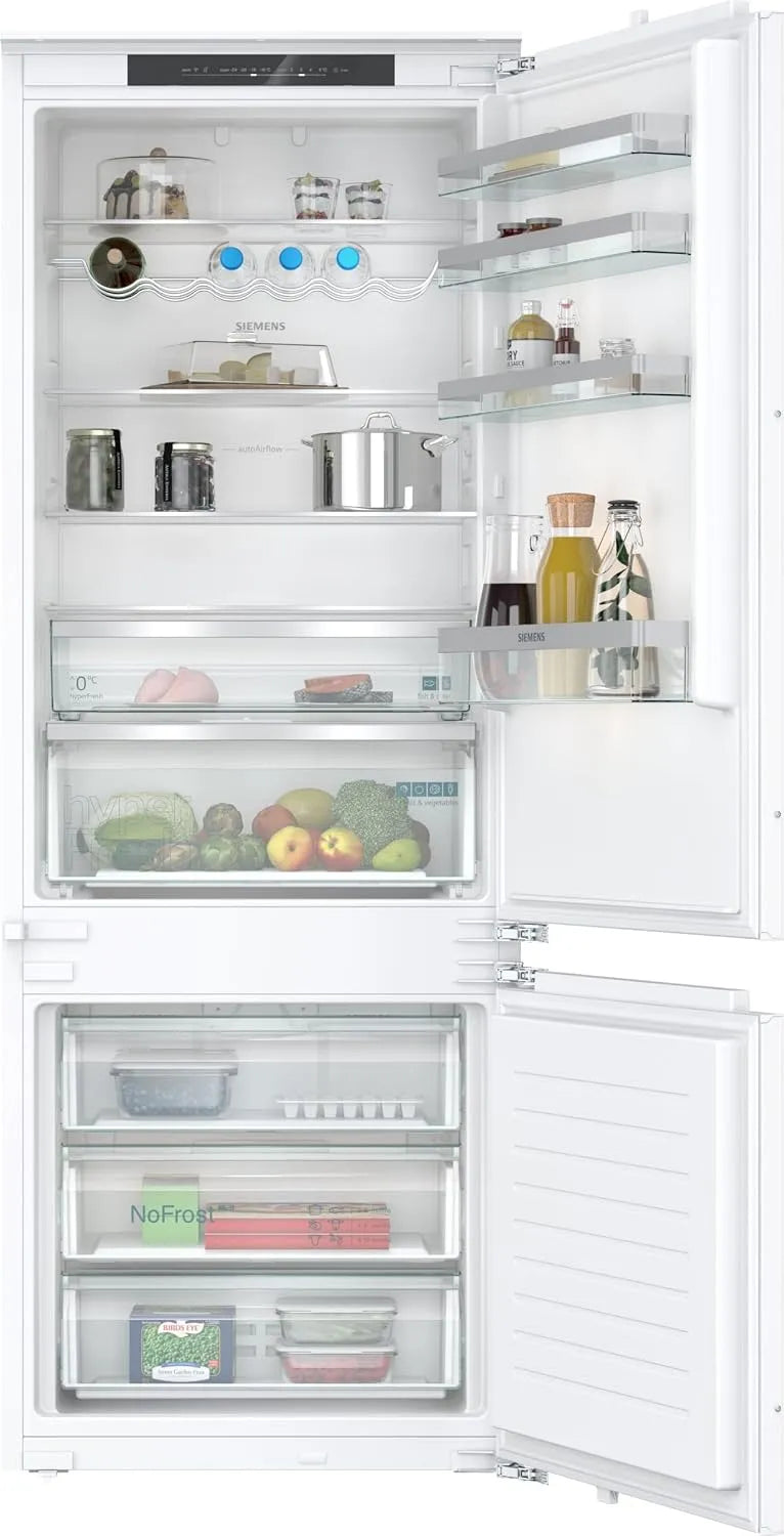 Siemens KB96NVFE0 iQ300, Kombinované chladničky s mrazákem, Smart XXL built- in friend- combination, 194 x 71 cm niche, 285L chlazení + 98L, Černá
