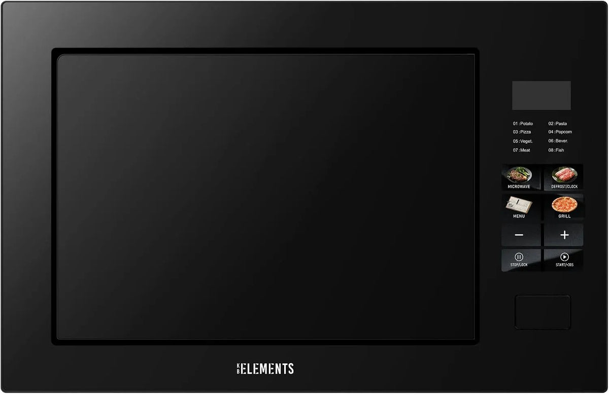 KB ELEMENTS, Mikrovlnné trouby s grilem, Stavební- v mikrovlnné troubě 60 cm, Černá / stříbrná, 60 cm, 25 l, 1200 w, 1320 W