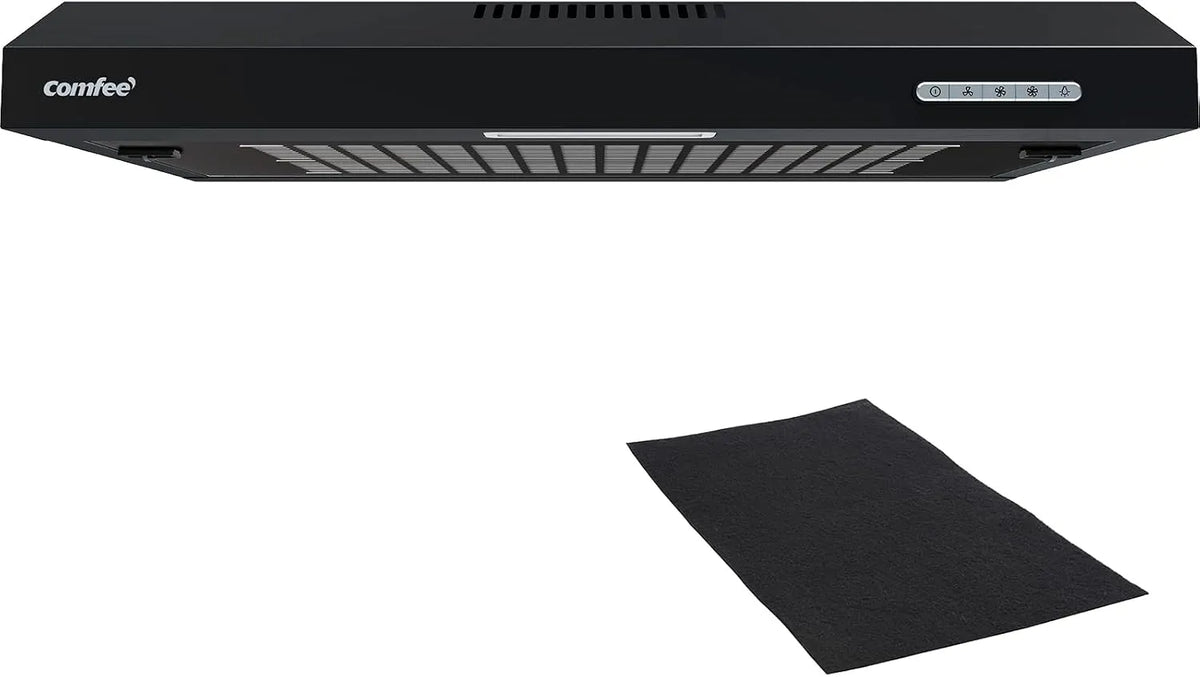 Comfee 3.6F17BB, Podstavné digestoře, Dolní kolej 60cm podkonstrukce cirkulující vzduch / výfukový vzduch černá CHU, Černá, 60cm