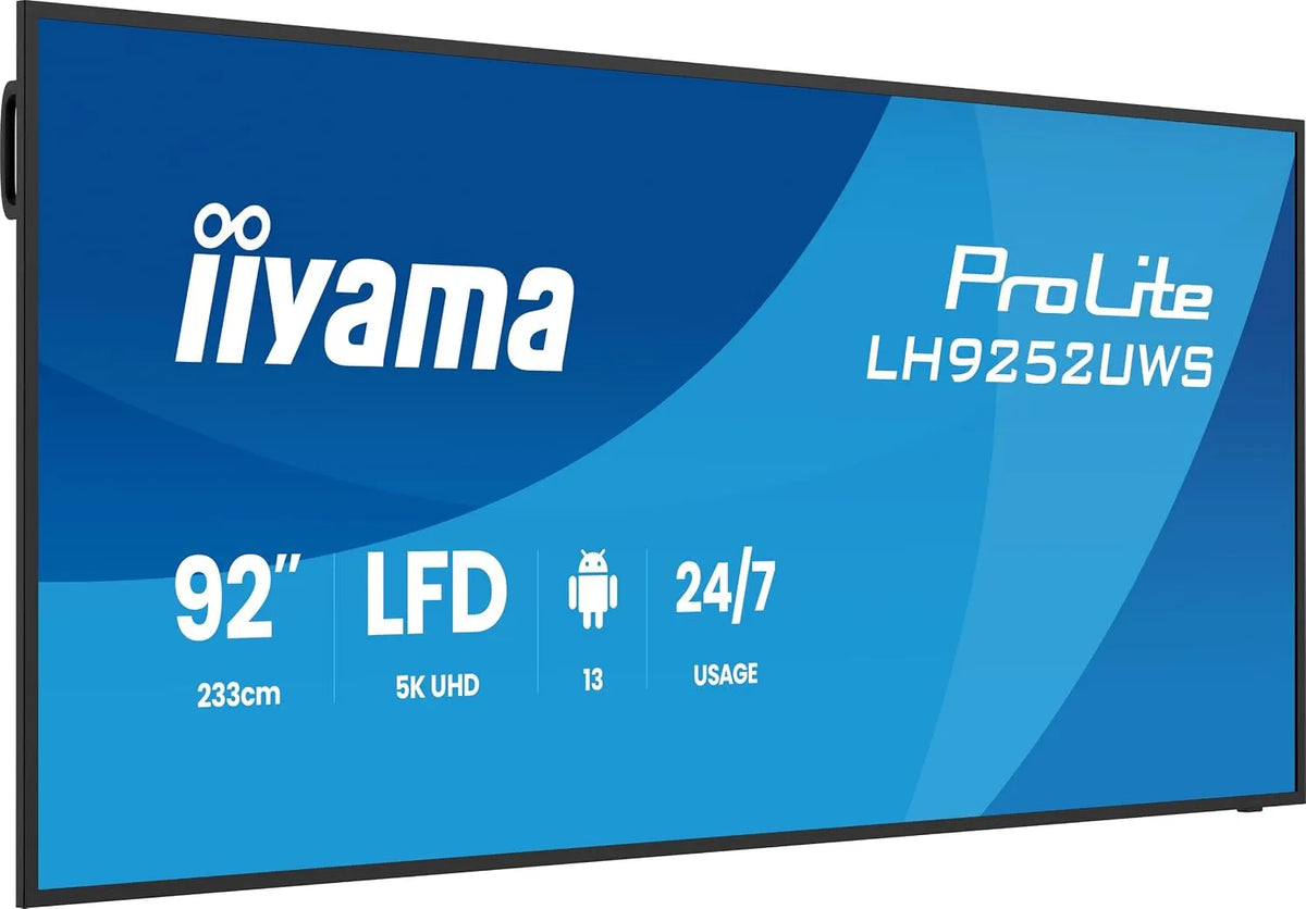 iiyama LH9252UWS-B1AG USB3.2, Monitory, Prolite 233cm 92 'Digitální signage displej VA LED 21: 9 5K UW HDMI DP USB-C, Černá, 233cm, 92 '
